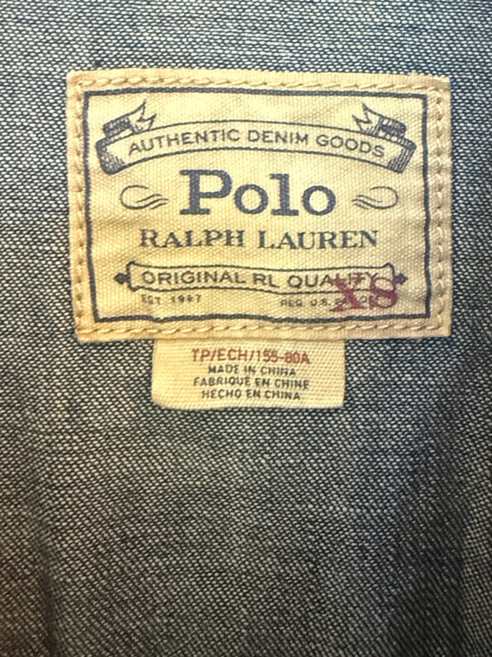 NWT Ralph Lauren Polo Denim Shirt Jacket in Blue sz Xs - Picture 2 of 6